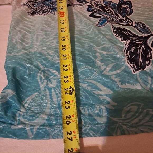 Alfred Dunner Women's 3/4 Sleeve Top Plus Size 3X Blouse Rhinestones Floral - Picture 7 of 9